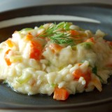 Risoto de brie e legumes