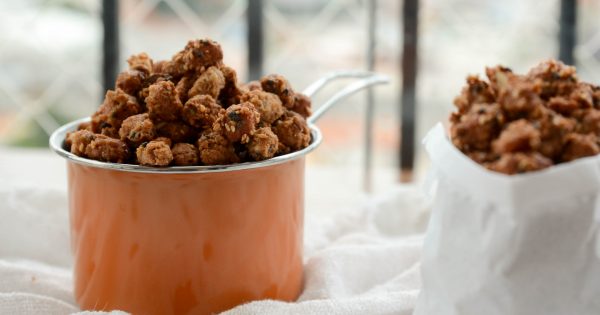 receita de amendoim doce caramelado com gergelim