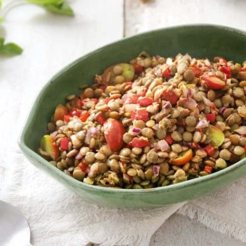 salada de lentilha colorida e refrescante