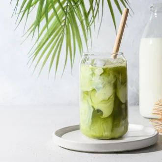 matcha latte caseiro