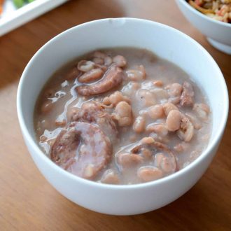 Receita de feijao gordo - Feijão Carioca completo com linguiça e bacon